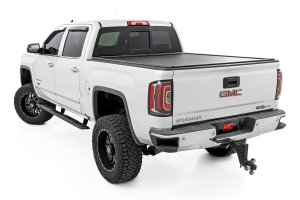 GMC Sierra 3500 HD Running Boards - Rough Country - TR2, Aluminum, 5-inch Wide, Black Powder Coat, Full-Length - Black - '07-'19